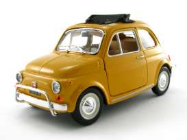 Fiat  - 1968 yellow - 1:24 - Bburago - 22099y - bura22099y | Toms Modelautos