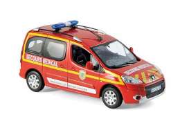 Peugeot  - Partner *Pompiers Secours Medi 2010 red - 1:43 - Norev - 479818 - nor479818 | Toms Modelautos