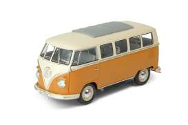 Volkswagen  - T1 Bus 1962 yellow/white - 1:18 - Welly - 18054y - welly18054y | Toms Modelautos