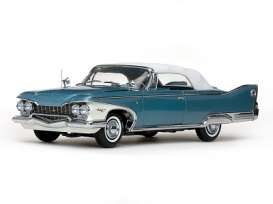 Plymouth  - Fury closed convertible 1960 white/twilight blue metallic - 1:18 - SunStar - 5412 - sun5412 | Toms Modelautos