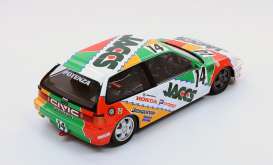 Honda  - 1992 white/green/orange/red - 1:18 - Triple9 Collection - 1800108 - T9-1800108 | Toms Modelautos