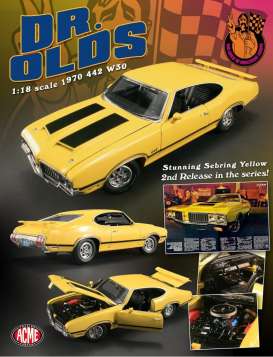 Oldsmobile  - 1970 yellow/black - 1:18 - Acme Diecast - acme1805606 | Toms Modelautos