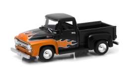 Ford  - 1956 black/flames - 1:64 - GreenLight - 96140B - gl96140B | Toms Modelautos