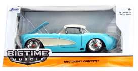 Chevrolet Corvette - 1957 light blue - 1:24 - Jada Toys - 98161lb - jada98161lb | Toms Modelautos