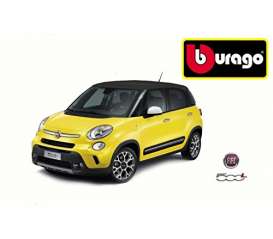 Fiat  - 2013 yellow/black - 1:43 - Bburago - 30271y - bura30271y | Toms Modelautos