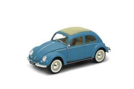 Volkswagen  - 1950 blue/cream - 1:18 - Welly - 18040b - welly18040b | Toms Modelautos