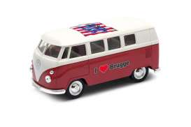 Volkswagen  - T1 Bus 1962 red/white - 1:34 - Welly - 49764BR - welly49764BR | Toms Modelautos