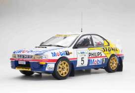 Subaru  - Impreza 555 #5 1997 white/blue/yellow - 1:18 - SunStar - 5519 - sun5519 | Toms Modelautos