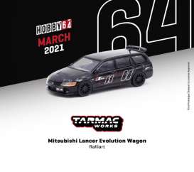 Mitsubishi  - Lancer black - 1:64 - Tarmac - T64-042-RLA - TC-T64-042RLA | Toms Modelautos