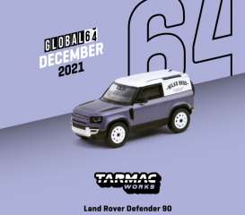 Land Rover  - Defender 90 matt blue-grey - 1:64 - Tarmac - T64G-019-BL - TC-T64G-019-BL | Toms Modelautos
