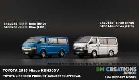 Toyota  - Hiace 2016 silver - 1:64 - BM Creations - 64B0149 - BM64B0149lhd | Toms Modelautos