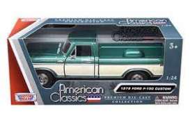 Ford  - F-150 pick-up custom 1979 metallic green - 1:24 - Motor Max - 79346 - mmax79346gn | Tom's Modelauto's