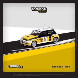 Renault  - 5 Turbo yellow/white/black - 1:64 - Tarmac - T64-TL060-81MCR09 - TC-T64TL060-81MCR09 | Toms Modelautos