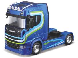 Scania  - S730 blue/white/green - 1:43 - Bburago - 32206 - bura32206 | Toms Modelautos