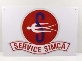 Metal Signs  - Service Simca white/red - Magazine Models - magPB224 - magPB224 | Toms Modelautos