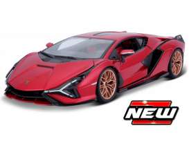 Lamborghini  - Sian FKP 37 red - 1:64 - Maisto - 15706R - mai15706R | Toms Modelautos