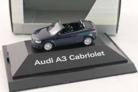 Audi  - A3 Cabriolet 2008 blue - 1:87 - Audi - 5010803322 - Audi5010803322 | Toms Modelautos