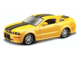 Ford  - Mustang 2006 yellow/black - 1:64 - Bburago - 59024Y - bura59024Y | Toms Modelautos