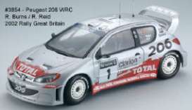 Peugeot  - 206 WRC #1 2002 silver - 1:18 - SunStar - 3854 - sun3854 | Toms Modelautos