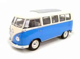 Volkswagen  - 1962 blue - 1:18 - Welly - 18054b - welly18054b | Toms Modelautos