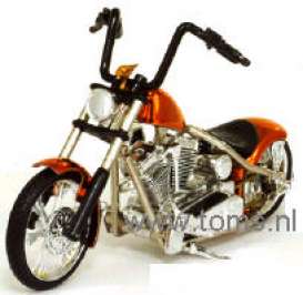 West Coast Choppers  - 2005 chrome yellow green - 1:18 - Muscle Machines - mus71121B5c | Toms Modelautos