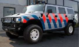 Hummer  - white w/blue-orange - 1:43 - Replicars - rephum01 | Toms Modelautos