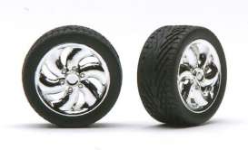 Rims &amp; tires  - chrome - 1:24 - Pegasus - hs1218 - pghs1218 | Toms Modelautos