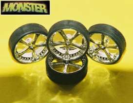 Rims &amp; tires Wheels & tires - chrome - 1:24 - Hoppin Hydro - s0556 - hops0556 | Toms Modelautos