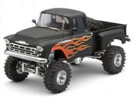 Chevrolet  - 1957 primer black w/flames - 1:24 - So Real Concepts - sr103-12bk-fl | Toms Modelautos