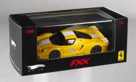 Ferrari  - 2006 yellow w/white stripe - 1:43 - Hotwheels Elite - mvN5612 - hwmvN5612 | Toms Modelautos