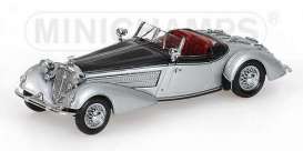 Horch  - 1938 silver/black - 1:43 - Minichamps - 436014204 - mc436014204 | Toms Modelautos