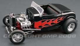 Ford  - 1932 black w/flames - 1:18 - Acme Diecast - gmpg1805010 | Toms Modelautos
