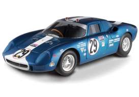 Ferrari  - 1965 blue/white - 1:18 - Hotwheels Elite - mvT6262 - hwmvT6262 | Toms Modelautos
