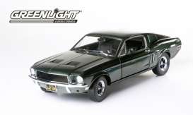 Ford  - Mustang GT fastback *Bullitt* 1968 highland green - 1:18 - GreenLight - 12822 - gl12822 | Toms Modelautos