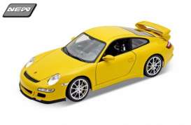 Porsche  - 2008 yellow - 1:18 - Welly - 18024y - welly18024y | Toms Modelautos