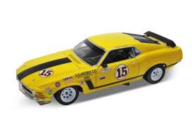Ford  - 1970 bright yellow - 1:18 - Welly - 12527y - welly12527y | Toms Modelautos