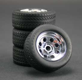 Rims &amp; tires  - chrome - 1:18 - Acme Diecast - gmpg1800166 | Toms Modelautos