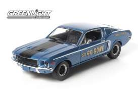 Ford  - Mustang 2+2 Fastback 1968 blue/black - 1:18 - GreenLight - 12844 - gl12844 | Toms Modelautos