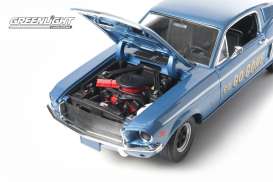 Ford  - Mustang 2+2 Fastback 1968 blue/black - 1:18 - GreenLight - 12844 - gl12844 | Toms Modelautos