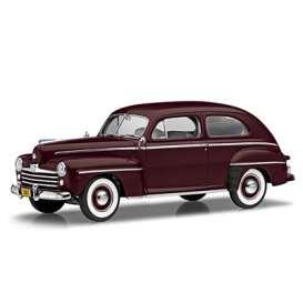 Ford  - 1947 burgundy - 1:24 - Danbury Mint - dm47superdeluxe | Toms Modelautos
