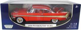Plymouth  - 1958 red - 1:18 - Motor Max - 73115r - mmax73115r | Toms Modelautos