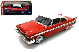 Plymouth  - Fury *Christine* 1958 red/white - 1:18 - Auto World - SS102 - AWSS102 | Toms Modelautos