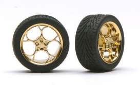 Wheels &amp; tires  - gold - 1:24 - Pegasus - hs1216 - pghs1216 | Toms Modelautos