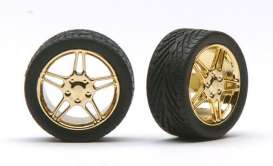 Wheels &amp; tires  - gold - 1:24 - Pegasus - hs1224 - pghs1224 | Toms Modelautos