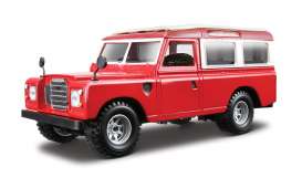 Land Rover  - 1985 red - 1:24 - Bburago - 22063r - bura22063r | Toms Modelautos