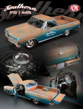 Chevrolet  - 1965 blue/brown - 1:18 - Acme Diecast - Acme1805401 | Toms Modelautos