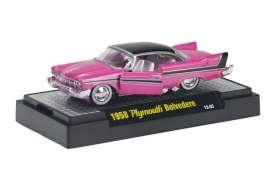Plymouth  - 1958 metallic purple-pink - 1:64 - M2 Machines - 31500TK01-5 - m2-31500TK01-5 | Toms Modelautos