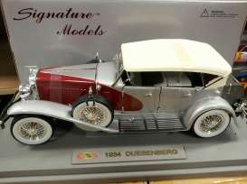 Duesenberg  - 1934 silver/red - 1:18 - Signature Models - sig18110r | Toms Modelautos
