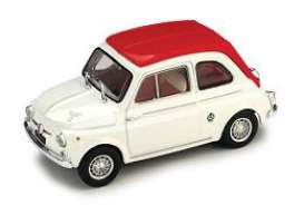 Fiat  - 1964 white/red - 1:43 - Brumm - bruor407w | Toms Modelautos