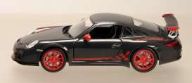 Porsche  - 2010 dark grey/red - 1:24 - Yatming - yat24213bk | Toms Modelautos